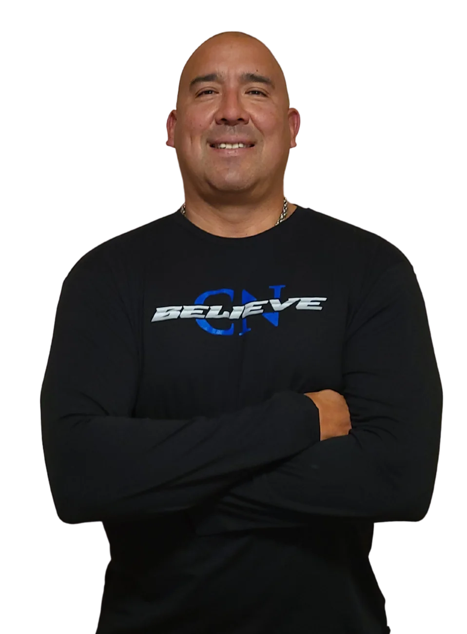 Carlin Nordstrom standing with his arms crossed