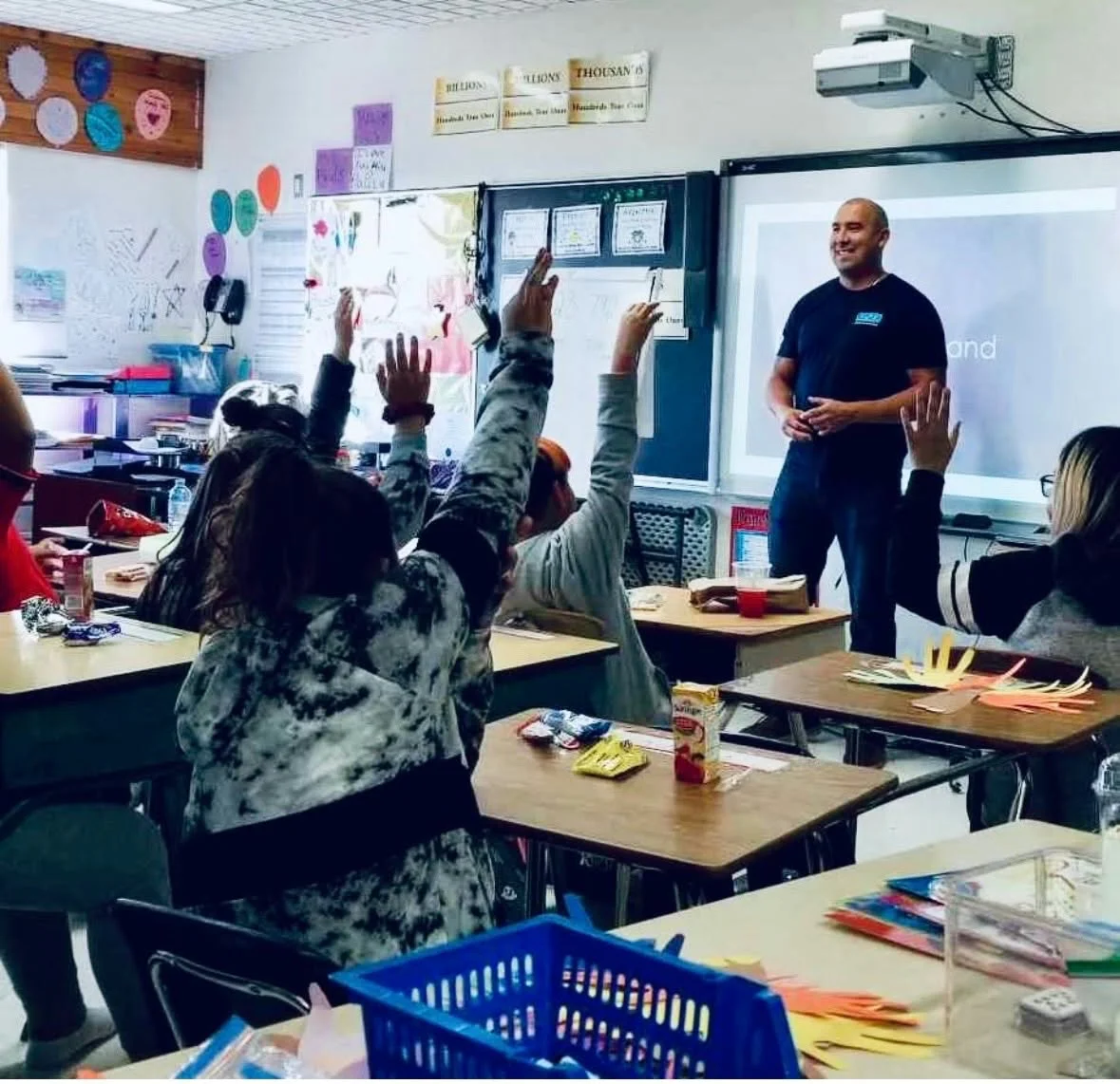 Carlin leading a Health & Wellness classroom session