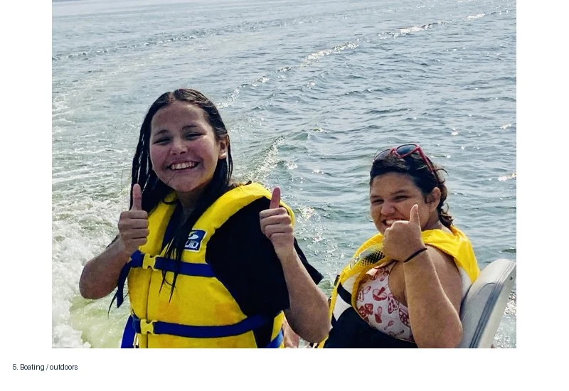 Youth boating and enjoying the outdoors at a Kisik Youth Wellness camp