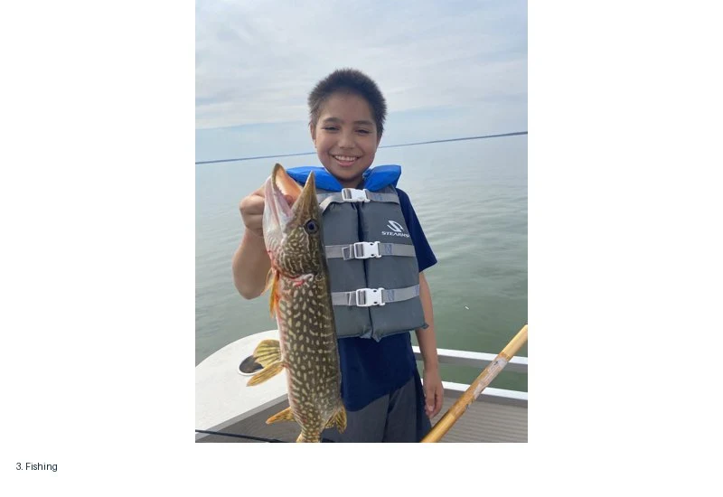 Youth fishing on a Kisik Youth Wellness land-based camp